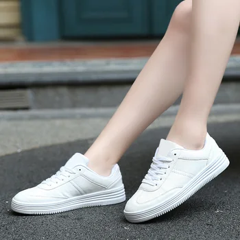 Módne Kože Biela Ženy Robustný Tenisky Biele Topánky Šnurovacie Tenis Feminino Zapatos De Mujer Platformu Ženy Bežné Čistenie