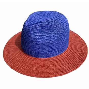 Patchwork Panamský Klobúk Letné Slnko Čiapky pre Ženy Muž Pláži Slamený Klobúk pre Mužov UV ochranný kryt chapeau femme 2021