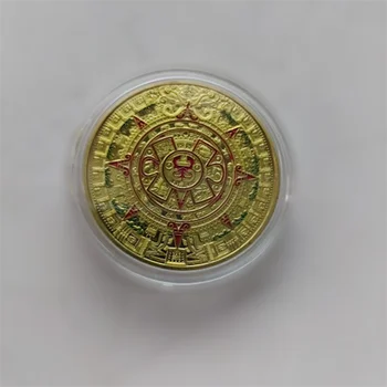 1PC Mexiko Mayský Aztécky Kalendár Umenie Proroctvo Kultúry Zlatých Mincí, Zberateľských Domáce Dekorácie Commemor Ative Mince