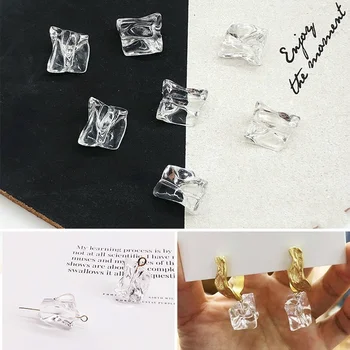 DIY Handmade Náušnice Materiál Akryl Simulácia Nepravidelný Ice Cube Ornament Náhrdelník Krúžok Príslušenstvo 10 ks