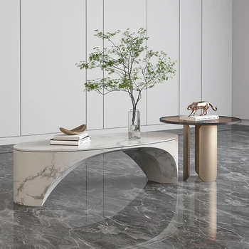 High-end luxusný Európskej mramoru konferenčný stolík obývacia izba kombinácii minimalistický osobné tvorivé čajový stolík z nerezovej ocele