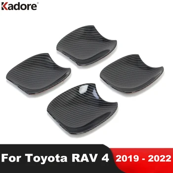 Pre Toyota RAV4 RAV 4 2019 2020 2021 2022 Uhlíkových Vlákien Dvere Auta Rukoväť Miska Pohár Kryt Výbava Dekorácie, Nálepky Príslušenstvo 4pcs