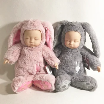 [ Zábavné ] 45 cm Simulácia bábiky & Reborn baby doll Spánku uzmieriť módne bunny králik baby doll plyšové hračky mäkké deti dieťaťa darček
