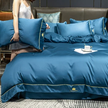 Nordic Luxusná posteľná bielizeň Nastaviť Jednoduché Bavlny, Mäkké Zimné Posteľ Kryt King Size posteľou, posteľná bielizeň Nastaviť Ropa De Cama bytový Textil DB60CD