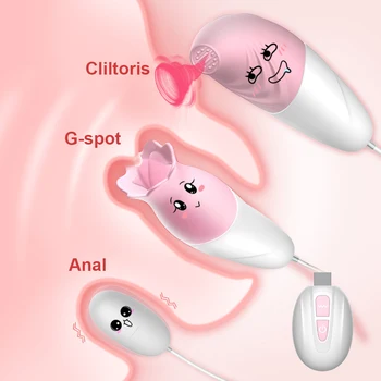 3in1Tongue Lízanie Vibrátor Pre Ženy Pošvy Vajcia Silná Stimulácia USB Nabíjateľné Klitorálny masér Sania sexuálnu Hračku pre Ženy