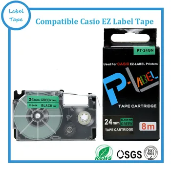 Čiernej farby na Zelenom XR-24GN 24mm pre EZ label tlačiarne kompatibilnej štítok pásky PT-24GN