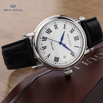 2019 nové seagull business hodinky dámy mechanické hodinky 50 metrov nepremokavé kožené módne dámske hodinky 819.368 L