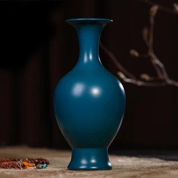 Jingdezhen Keramická Váza Starožitné Páva Modrá Farba Glazúry Váza, Obývacia Izba Domácnosti Kvetinové Vázy Starožitné Dekoračné Ozdoby