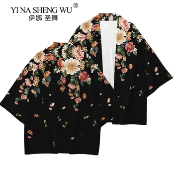 Japonské Kimono Tradičné Yukata Módne Ženy Japonsko Cardigan Kabát Kimono Žena Voľné Tenkú Vrstvu Kimono Cosplay Kvety Top