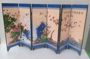 Jemná Čínsky lak maľby strane *Vtákov vzdať Hold *zdobené násobne obrazovke.