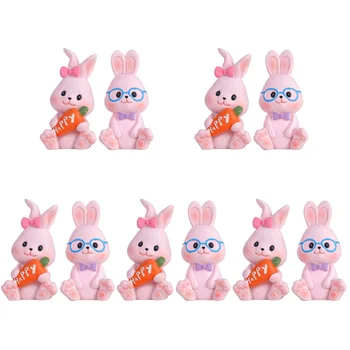 10 ks Náhradných Miniatúrne Králik Model, Miniatúrne Králik Figúrka, Miniatúrne Králik Dekor Miniatúrne Figúrky Živice Bunny