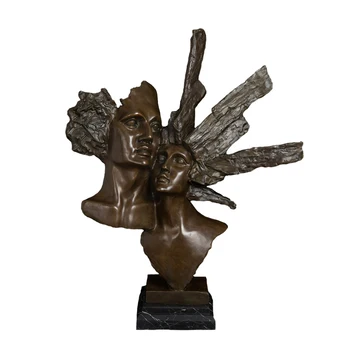 Artshom DS-601 Bronzová Busta Art Decor bronzová socha busta muž a žena plastika, bronz Indiáni hlavu figúrky pre domáce decoratio