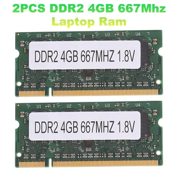 2 KS DDR2 4GB Notebook Pamäte Ram 667Mhz PC2 5300 SODIMM 1.8 V 200 Pinov Pre AMD Pamäť Notebooku