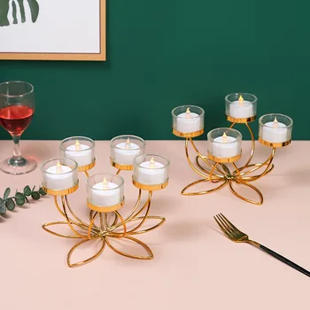 Železný svietnik romantickú večeru pri sviečkach rekvizity moderné svietnik dekorácie stôl dekorácie retro štýl spálňa izba
