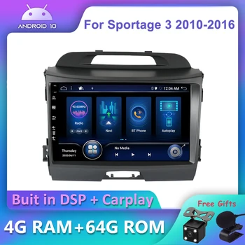 Bosion Android 10.0 DSP CarPlay Auto DVD Rádio Multimediálny Prehrávač Pre Kia Sportage 3 SL 2010-2016 2 din GPS Navigácie DSP IPS AHD