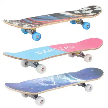 Skateboard Dvojité Rocker 80 cm Chlapci Dievčatá Mini Longboard Kompletný Teenagerov Skate Board Javor Paluba S Ložiská Kolies