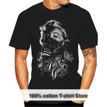 Tetovanie Marilyn T-shirt Monroe Bez Bolesti Rock Tattoed Biker USA Žiaden Zisk