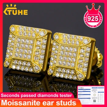 Muži Hip Hop Šperky Moissanite Náušnice Pre Ženy Rýdzeho Striebra 925 Módne Náušnice Najvyššej Kvality
