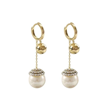 LANFLORA módne Romantický pearl ženy Trendy dlho zliatin medi náušnice Klasické väčšinu veľkoobchod náušnice