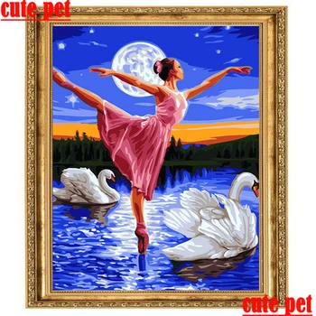 DIY Balet girl puzzle Diamond Maľovanie drahokamu Auta swan 5D Diamond Umenie Plný Vrták Mozaiky Výšivky Cross Stitch Dekorácie