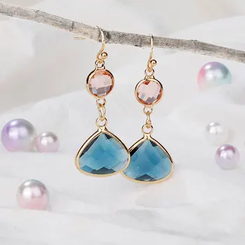 Visieť Earings Módne Šperky 2020 Pre Ženy Boho Šperky S Krištáľovo Modrá Ružová Farba Darček Vysoko Kvalitnej Medi