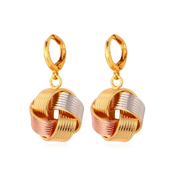 Collare Trendy Poklesu Náušnice Pre Ženy Darček Gold/Rose Gold Color Round Earings Módne Šperky E129