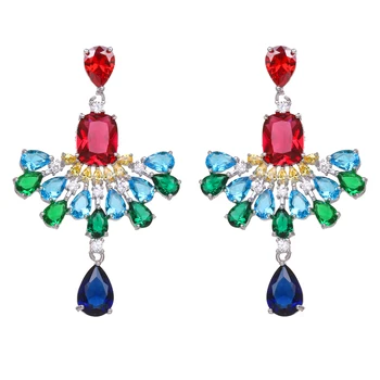 Bettyue Značky Populárne Luxusné Multicolor Crystal Zirkón New horúce Módne Stud Elegantné Náušnice náušnice šperky pre ženy Strany