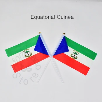 Rovníková Guinea 14*21 cm vlajky Zástavy stretnúť Sprievod strany strane mávali Národnej vlajky Domáce Dekorácie vlajky, zástavy