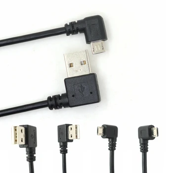 Vľavo a v Pravom Uhle 90 Stupňov, USB, Micro USB Samec na USB muž Údaje Nabíjanie konektor Kábla 25 cm pre Tablet