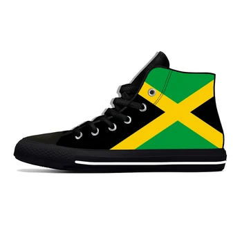 Jamajka Jamajská Vlajka Vlasteneckej Módy Klasické Bežné Látkové Topánky Vysokej Top Ľahký Priedušný 3D Tlač Muži Ženy Tenisky