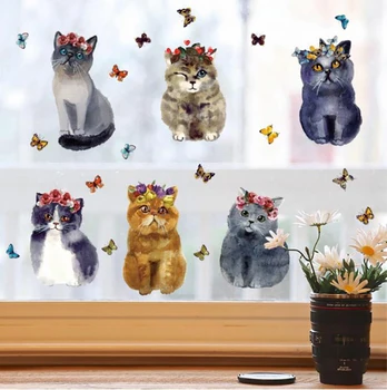 Ručne maľované Mačka stenu, Nálepky pre Domova detská Izba Simulácie Zvieracích Dekorácie plagát Nástenné art odtlačkový aršík nálepiek
