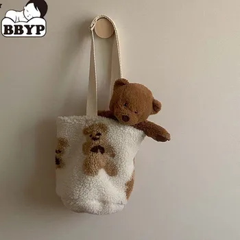 Obnovenie Dávnych Spôsoby Malého medveďa Plyšové Strane Tašky Prenosné Veľkú Kapacitu Limited Edition Darček Pre Deti program Messenger taška