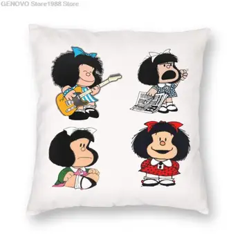 Lustige Mafalda Quino Comics Kissen Abdeckung 45x45 Wohnkultur 3D Druck Argentinien Cartoon Werfen Kissen für Wohnzimmer zwei Se