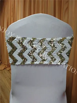 40pcs YHA#63 svetlo zlato chevron luxusné flitrami stoličky pásmo pre všetky stoličke dekor