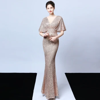 Luxusné Strany Elegantné Šaty pre Ženy 2022 Večer Prom Formálne Dlhé Šaty, Sexy Sequin Koktail Obrad Narodeniny Maxi Oblečenie