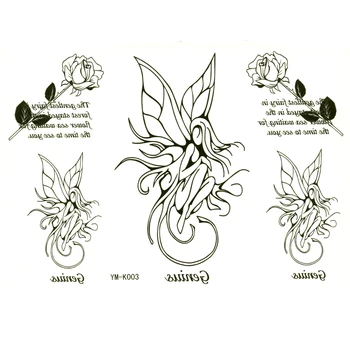 Kvetinová Víla vodotesný-telo-tetovanie-nálepky ženy tetovanie rukávy henna tattoo tatuajes tetovanie vzory kvetov calcinha espada