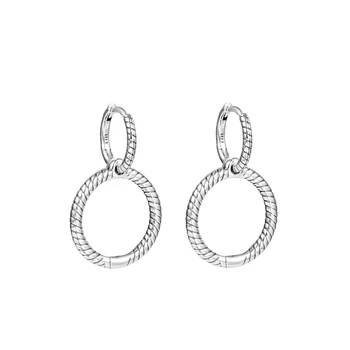 2021 Nové Momenty Kúzlo Dvojité Obvodové Náušnice 925 Sterling Silver Šperky, Svadobné Earings pre Ženy Ucho Brincos Pendientes