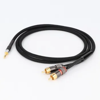 HIFI 3,5 mm na 2 RCA Stereo Kábel Budweiser RCA + Canare Audio-kábel s Magnetickým krúžok pre Mp3 DAC AMP DIY 0,5 M - 5 M