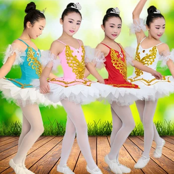Dievčatá Gymnastické Trikot Balet, Tanec Šaty Biele Labutie Jazero Kostým Balerína Šaty Deti Baletné Šaty Deti Balet Tutu oblek