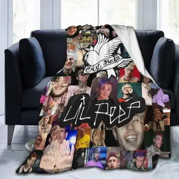 Lil Peep Láska Fleece Hodiť Deka na Gauči, Pohovka Super Mäkké Útulný Luxusná Posteľ Deka Mikrovlákno 120x150cm
