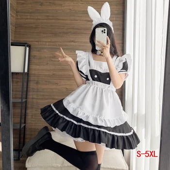 Župan de serveuse de Reštaurácia Lolita, tablier mignon, uniforme de serveuse de serveuse, tenues Anime Cosplay Kostým, S-5XL
