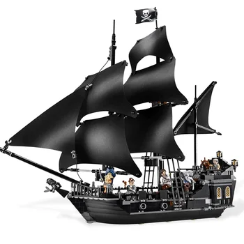 16006 Piráti z Karibiku Queen Anne ' s Revenge Black Pearl Model Stavebný kameň Kompatibilný 4184 Darček Deti Hračky 6002