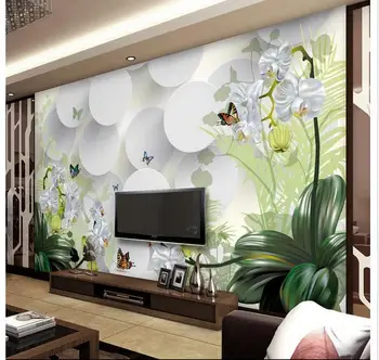 Vlastné foto tapety 3d tapety, maľby, Idylické krajiny orchidea, kvet gauč TV tapetu pozadia 3d nástenná maľba na stenu papiere