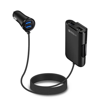 2018 4USB QC3.0+2.4 A+3.1 AUSB Auto Nabíjačka Univerzálny pre USB Rýchlo Adaptér s 5.6 ft Predlžovací Kábel Kábel pre MPV Telefón