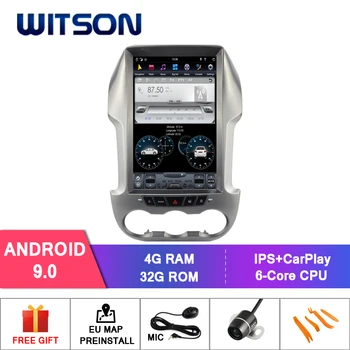 WITSON Android 9.0 TESLA ŠTÝL Pre FORD RANGER 2008-2014 4 GB 32 GB GPS NAVIGÁCIE AUTO STEREO VERTIKÁLNE DISPLEJ+DAB+OBD+TPMS