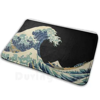 Veľký Veľká Vlna Kanagawa Mäkká Protišmyková Podložka Koberec Koberec, Vankúš Vlny Oceánu Japonsko Hokusai Na Veľké Vlny, Hokusai Vlna
