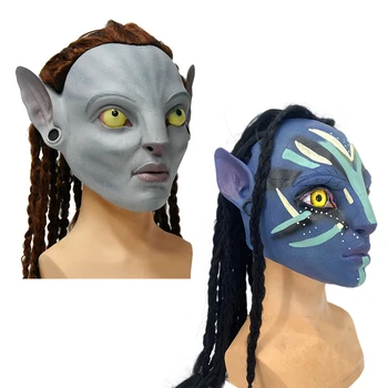 Avatar 2 Maska Mužov Dospelých Neytiri Cudzie Anime Cosplay Prop Latexová Halloween Legrační Tvár Zakryl Žena Avatar Dinosaura Anonymou Maska
