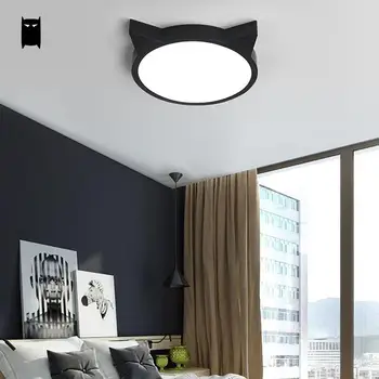 LED Biela Čierna Železa Akryl Mačka Stropné Svietidlo Moderného Nordic Jednoduché Kreatívne Plafon Povrchovú montáž Lampa Dizajn Spálne