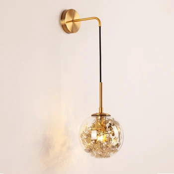 Nordic tvorivé moderný jednoduchý spálňa, nočné lampy, kovové flower art chodby, obývacej miestnosti svetlo luxusné sklenené malé nástenné svietidlo