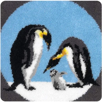 Koberec auta s hákom vyšívanie Remesiel pre dospelých Gobelín auta Plátno výšivky vzor Domáce dekorácie Penguin Koberec priadza